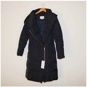 Cole Haan Down & Feather Coat, Pillow Collar, Black,‎ Medium (8/10), NWT